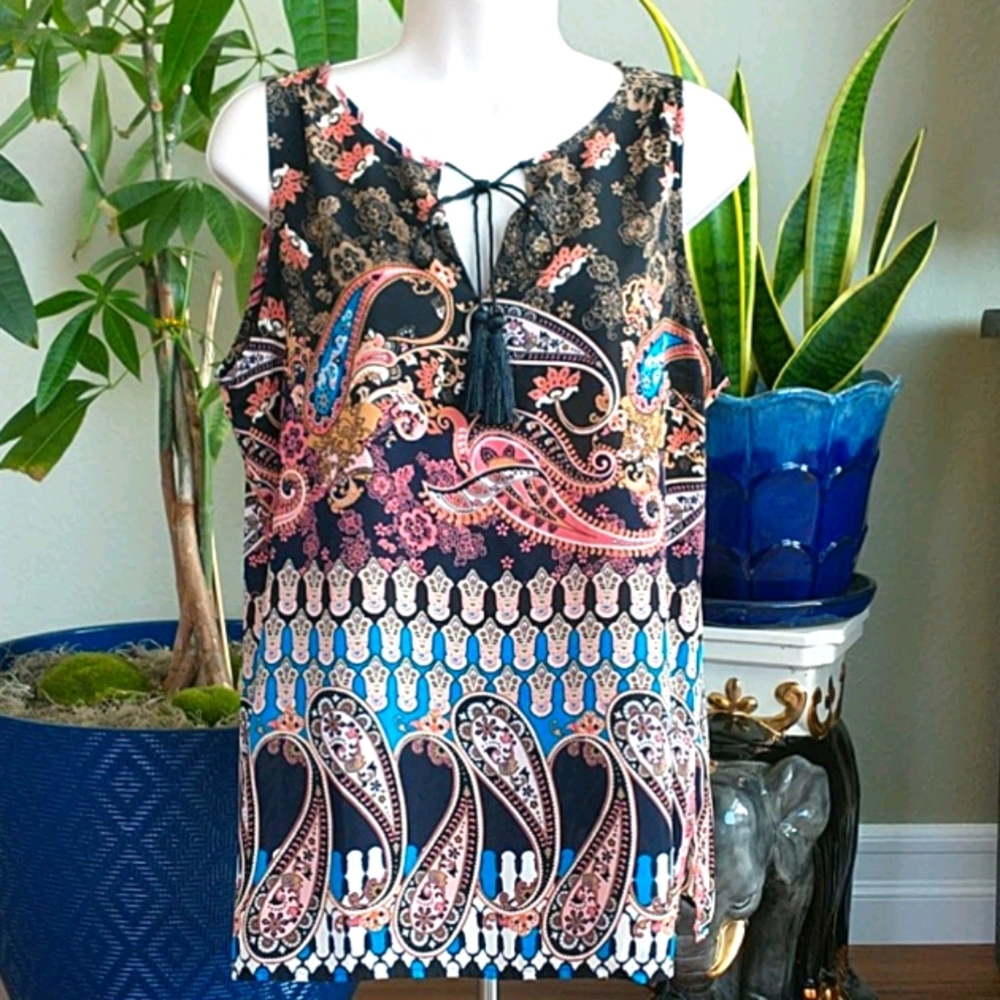 NY&C Multicolor Paisley Sleeveless Top Size S NEW